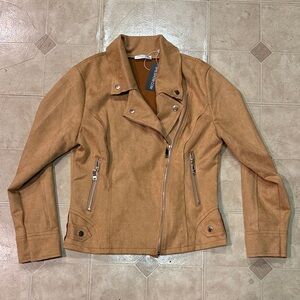 Tan Suede Jacket with Silver Accents